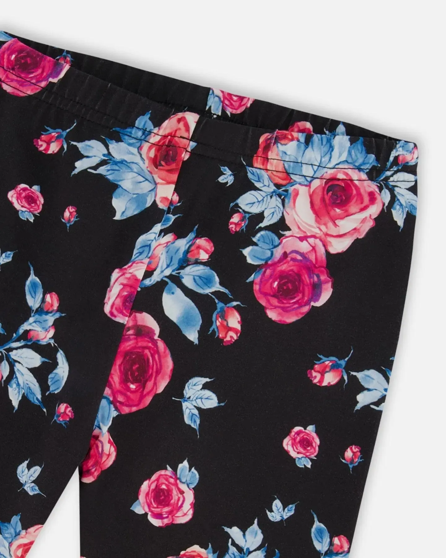 Printed Leggings Black With Roses