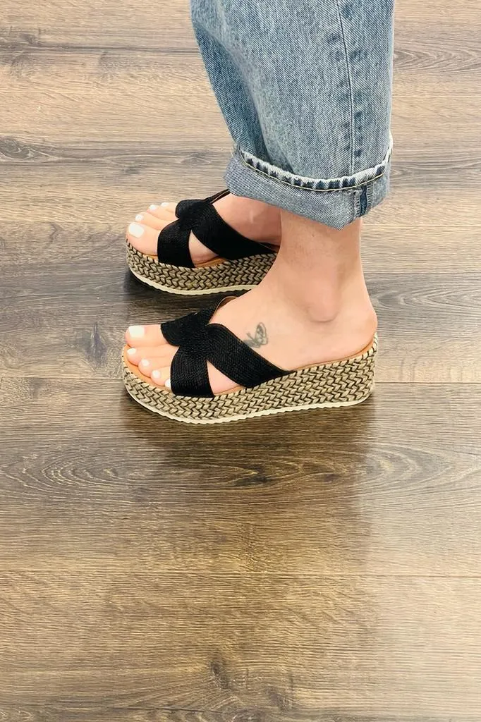 Raffia Slip on Wedge