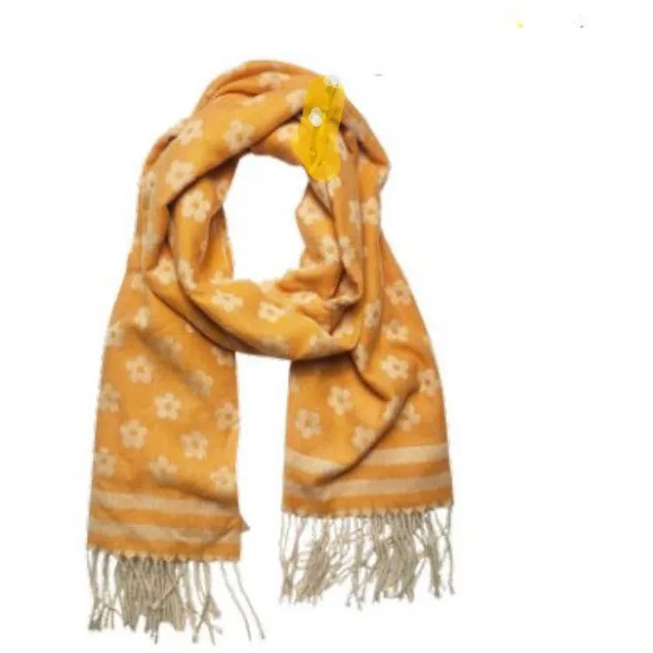 Retro Floral Mustard Scarf