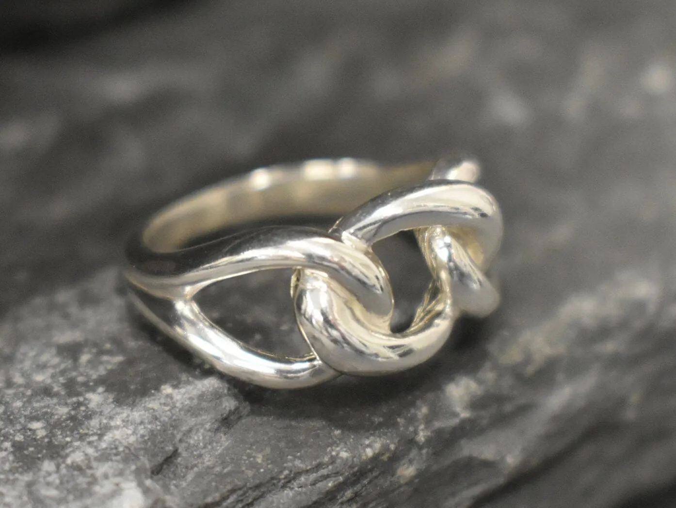 Silver Chain Ring - Twisted Silver Ring - Silver Chunky Ring