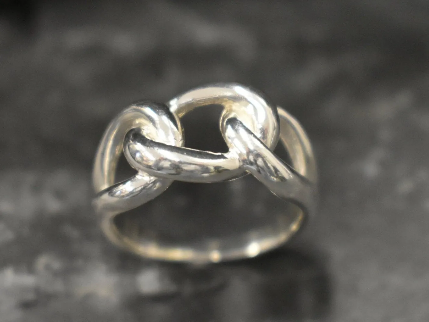 Silver Chain Ring - Twisted Silver Ring - Silver Chunky Ring