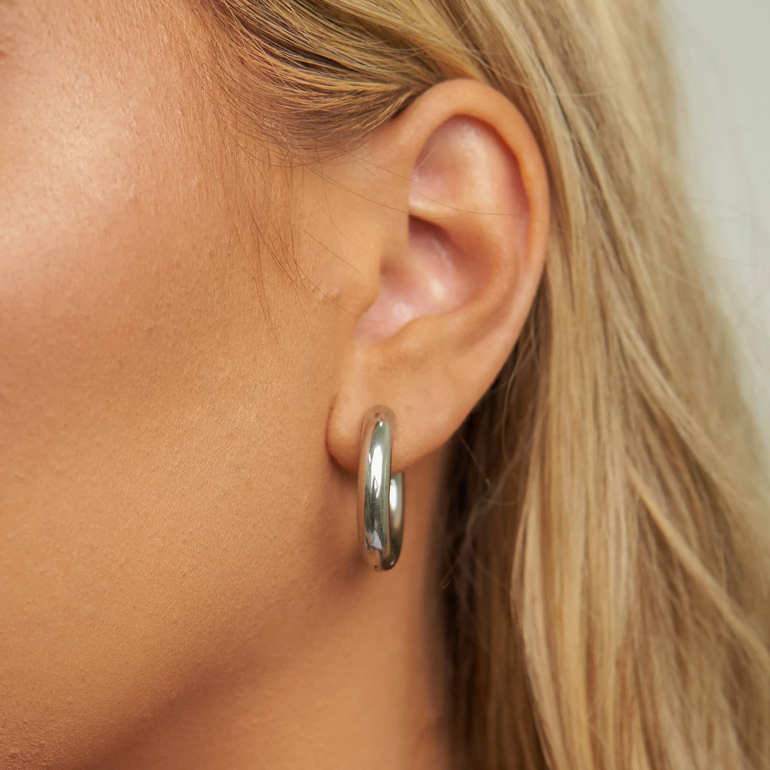 Silver Chunky Hoops