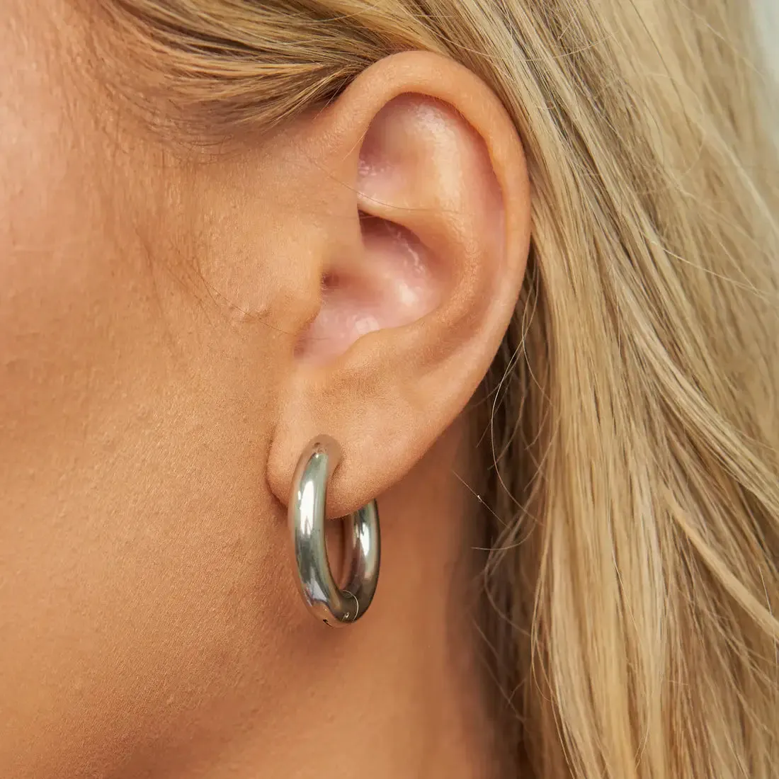 Silver Chunky Hoops