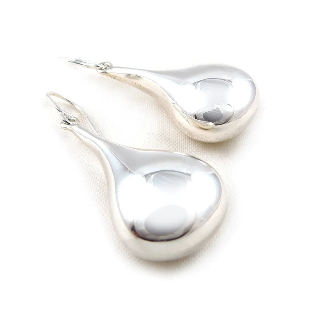 Silver Teardrop Earrings Medium