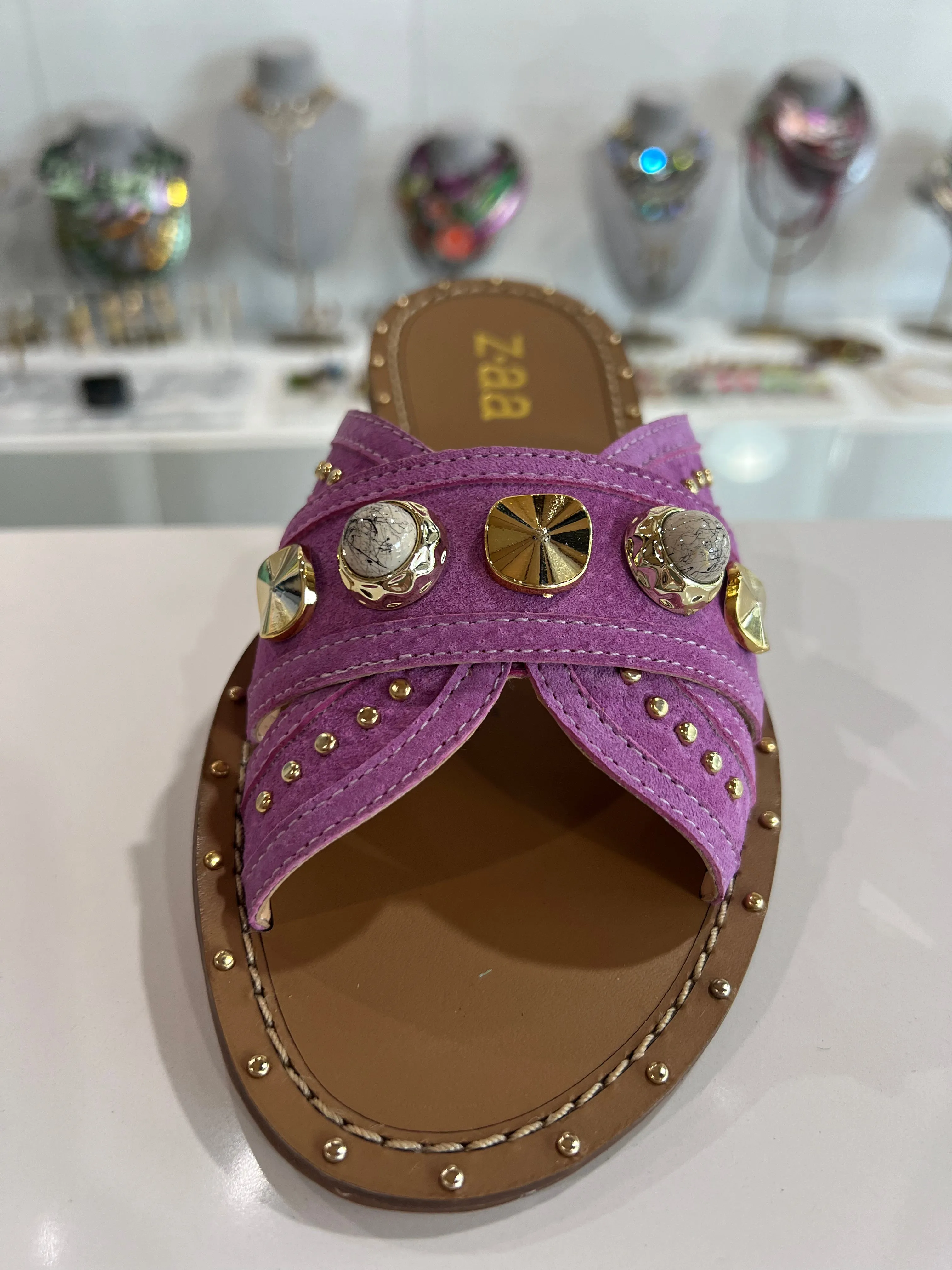 Slip-On Sandal with Stones