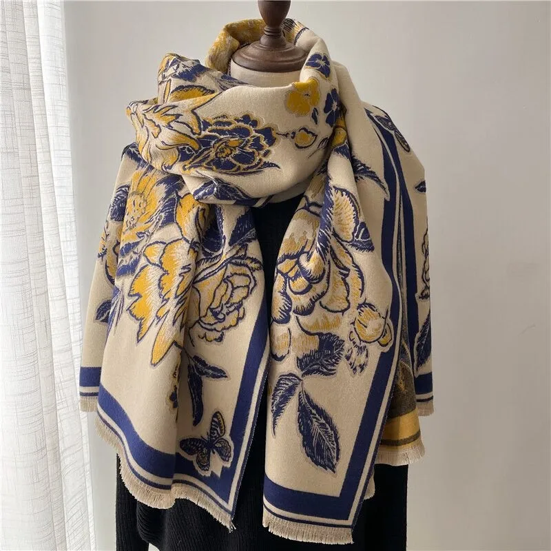 Smooth and Light Elegant Floral Shawl and Scarf Collection