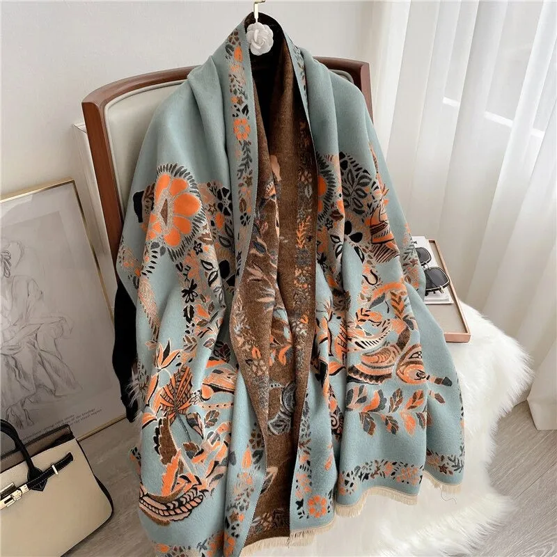 Smooth and Light Elegant Floral Shawl and Scarf Collection