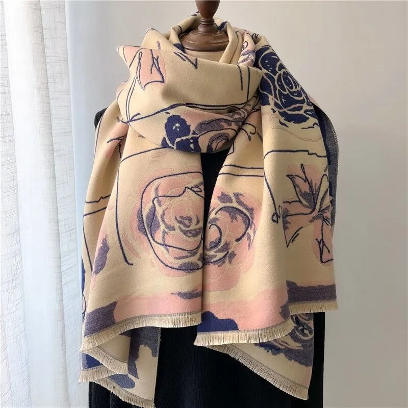 Smooth and Light Elegant Floral Shawl and Scarf Collection