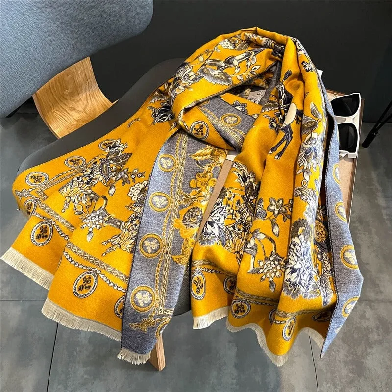 Smooth and Light Elegant Floral Shawl and Scarf Collection