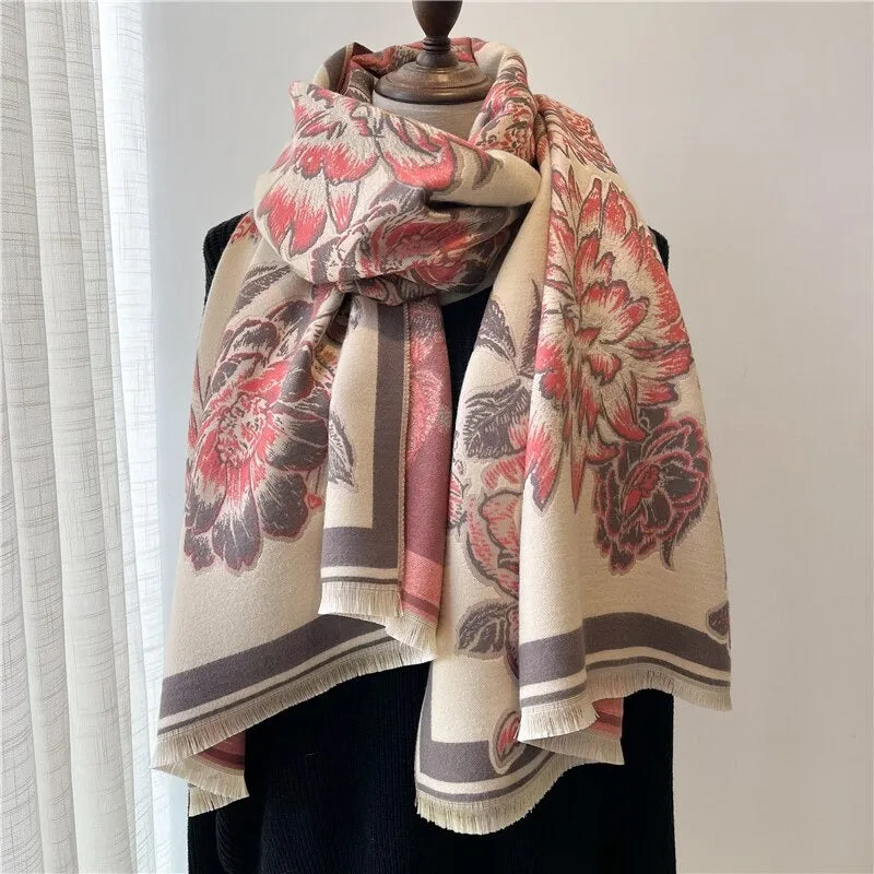 Smooth and Light Elegant Floral Shawl and Scarf Collection