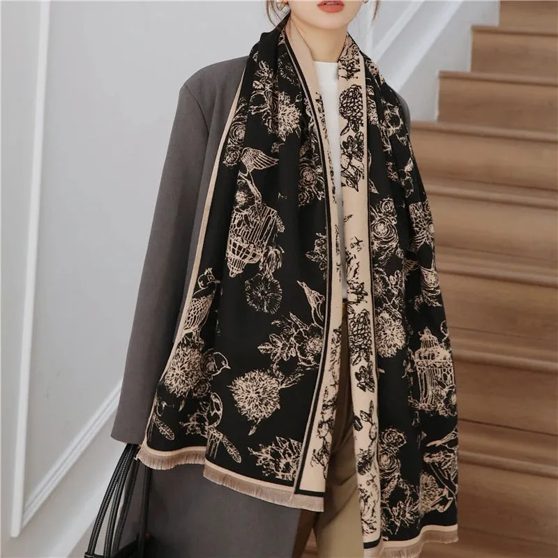 Smooth and Light Elegant Floral Shawl and Scarf Collection