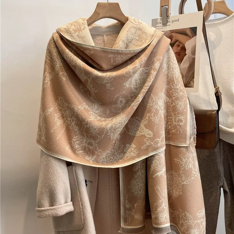 Smooth and Light Elegant Floral Shawl and Scarf Collection