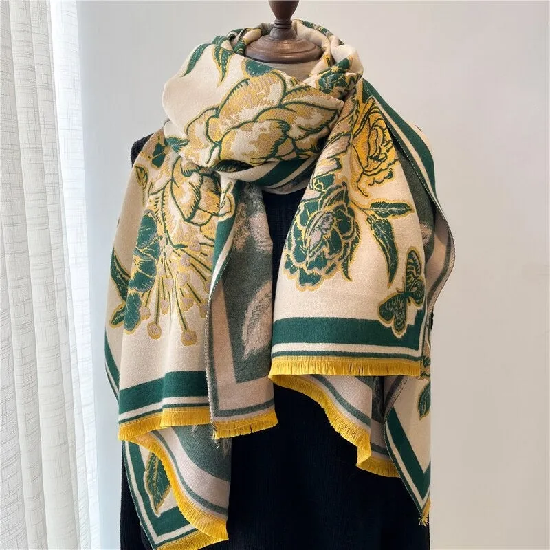 Smooth and Light Elegant Floral Shawl and Scarf Collection