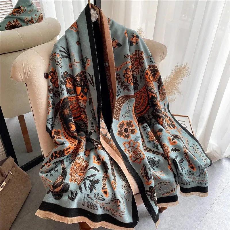 Smooth and Light Elegant Floral Shawl and Scarf Collection