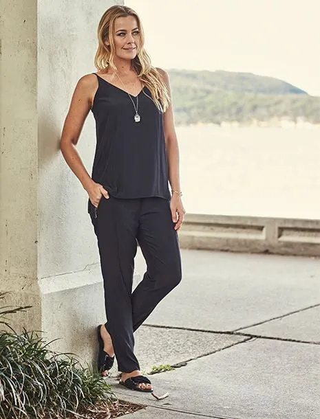 Soft Zip Pant- Black