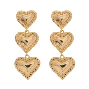 Sonya - Dangling Hearts Earrings