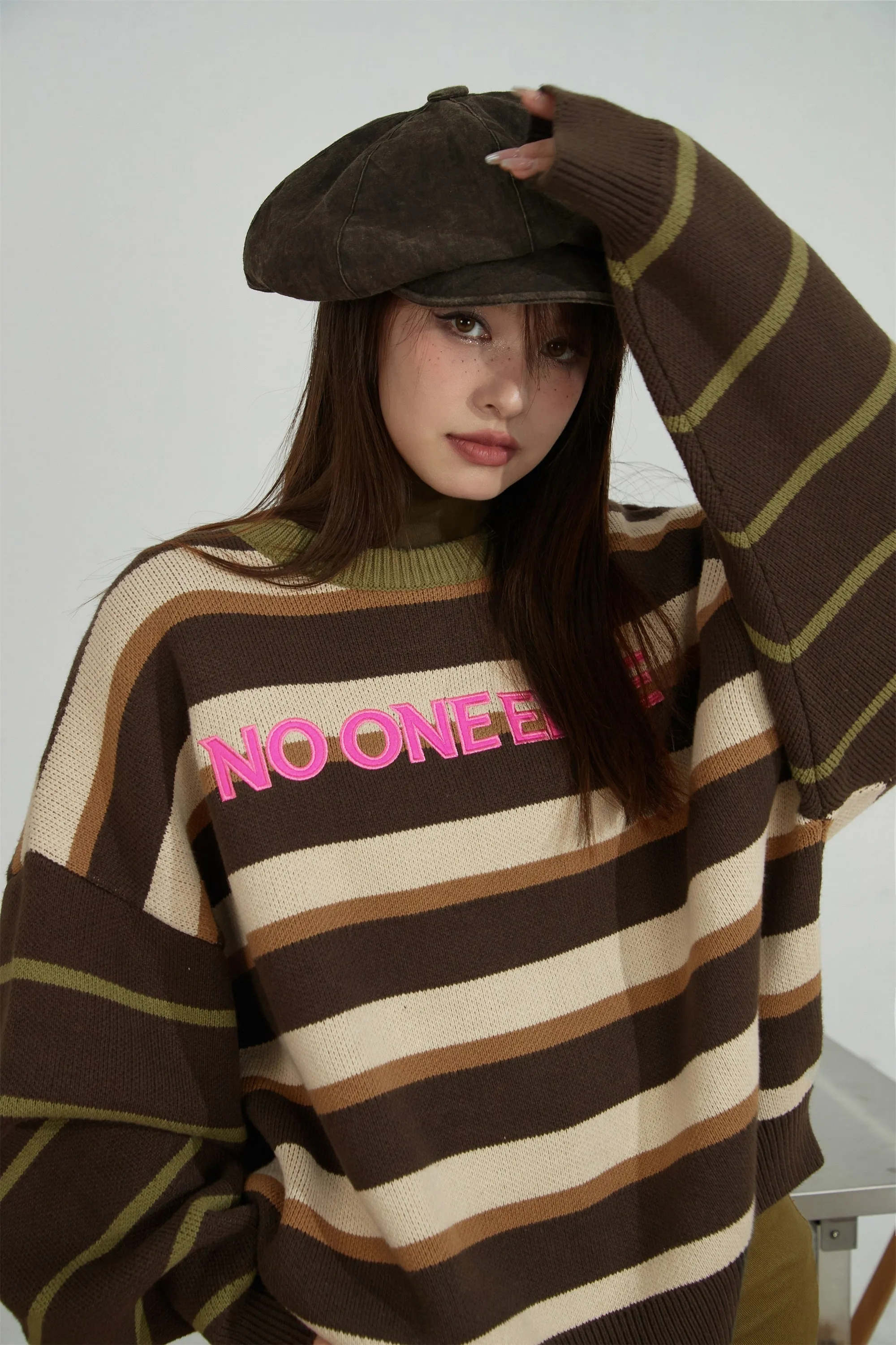 Stripe Loose Fit Knit Sweater