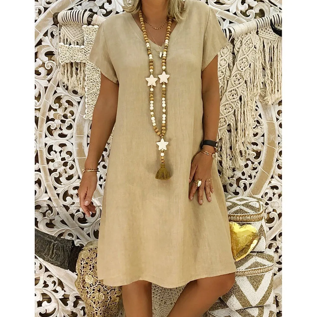 Summer Style Cotton Casual Dress