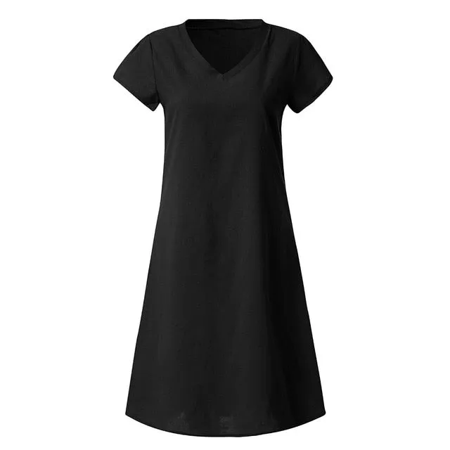 Summer Style Cotton Casual Dress