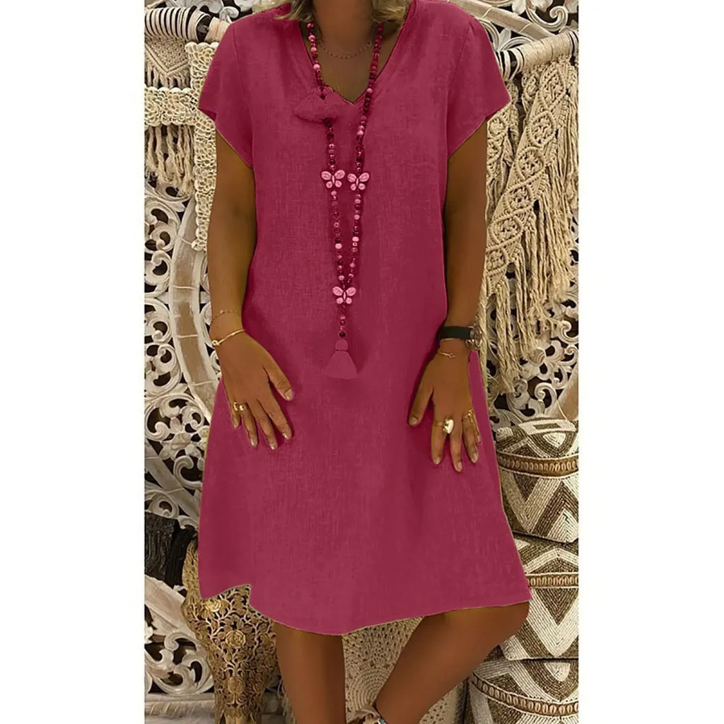 Summer Style Cotton Casual Dress