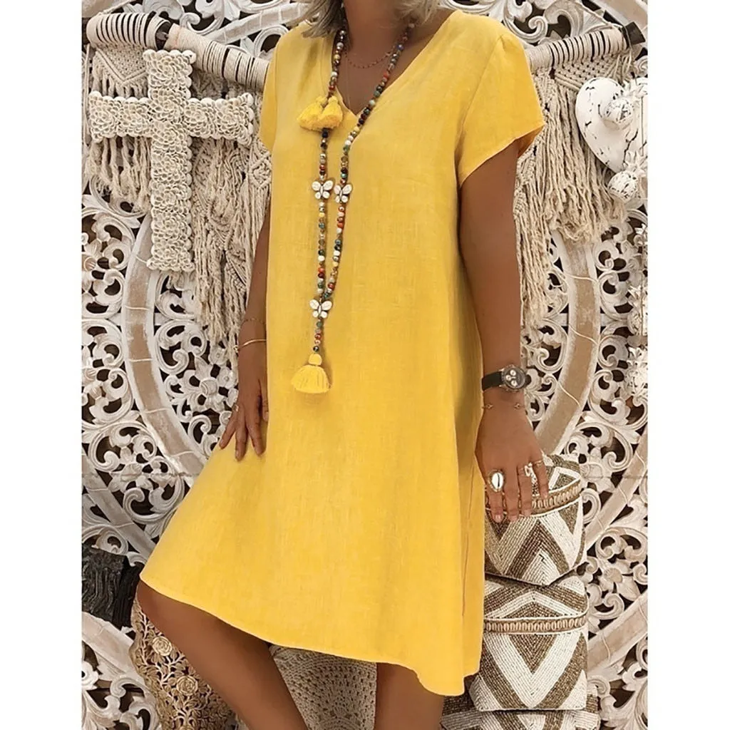 Summer Style Cotton Casual Dress