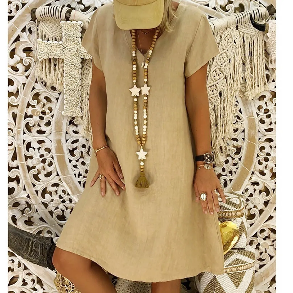 Summer Style Cotton Casual Dress