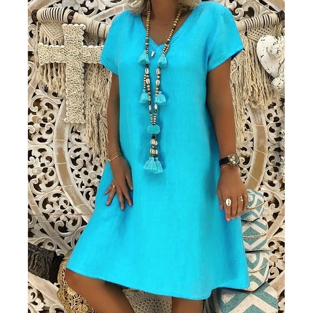 Summer Style Cotton Casual Dress