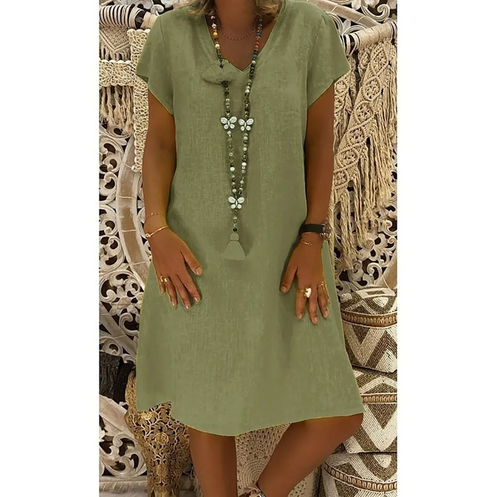 Summer Style Cotton Casual Dress