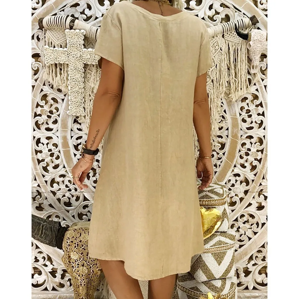 Summer Style Cotton Casual Dress