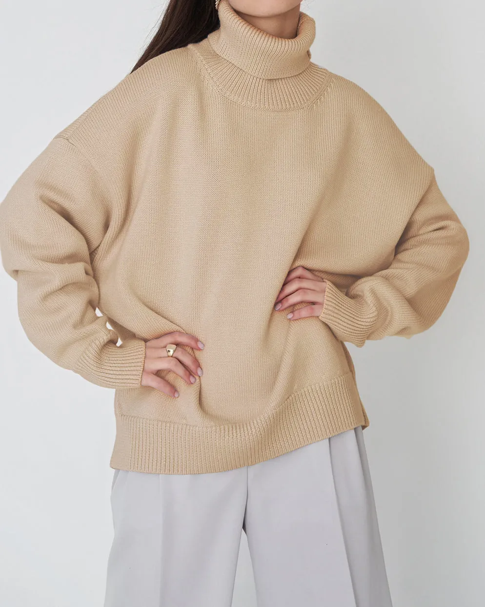 Turtleneck Loose Knit Sweater