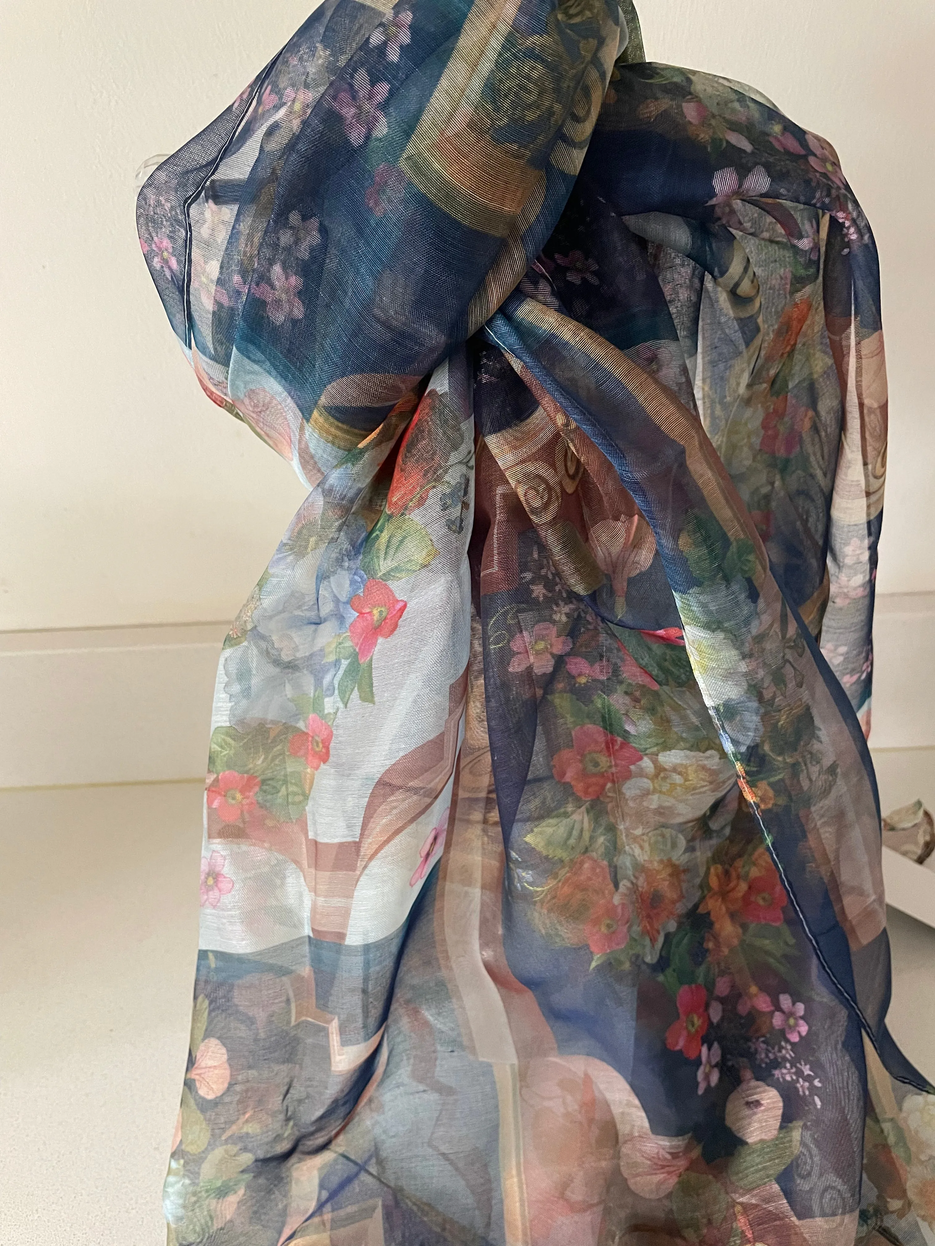 Vintage Floral Print Scarf