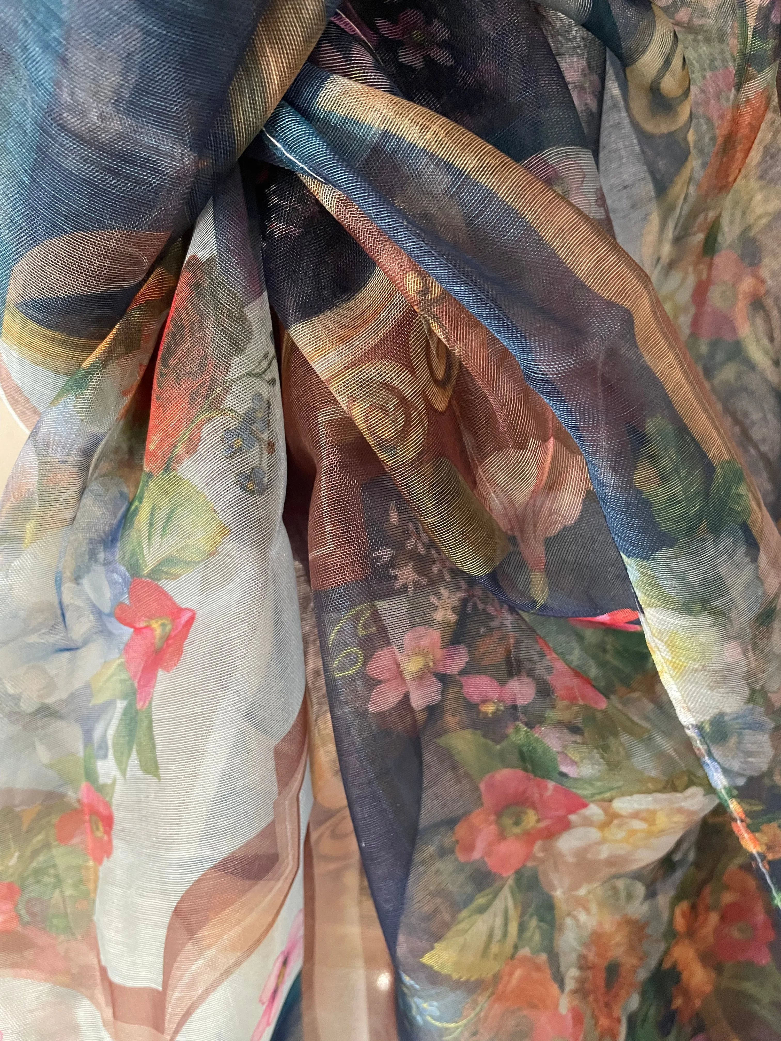 Vintage Floral Print Scarf