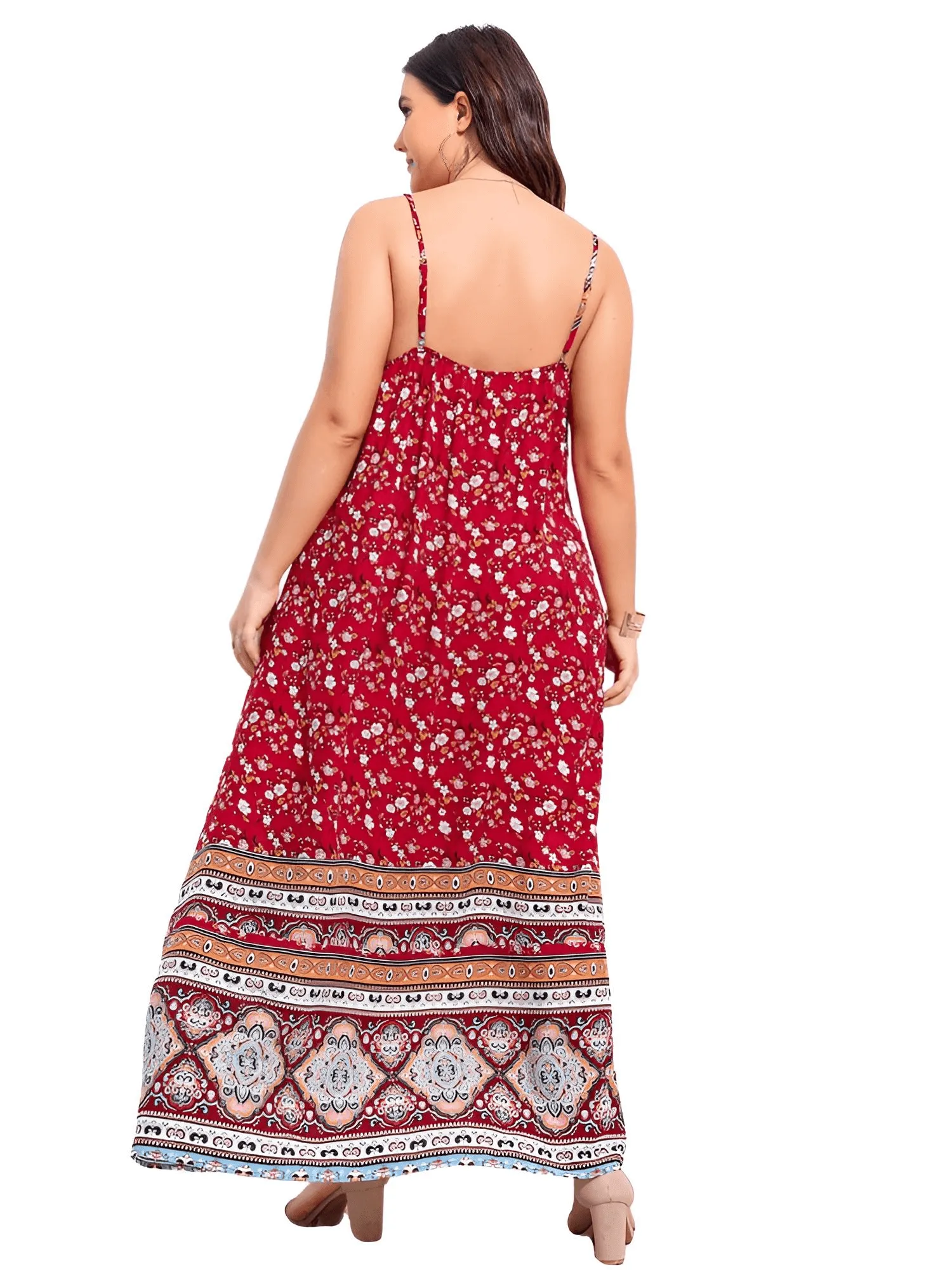 Women's Plus Size Floral Maxi Cami Dress